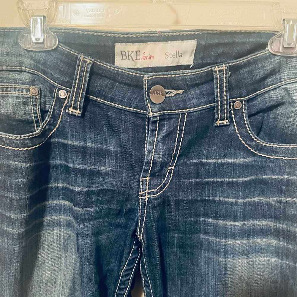 BKE denim Stella Skinny Stretch Jeans with Vintage Wash and Whiskering